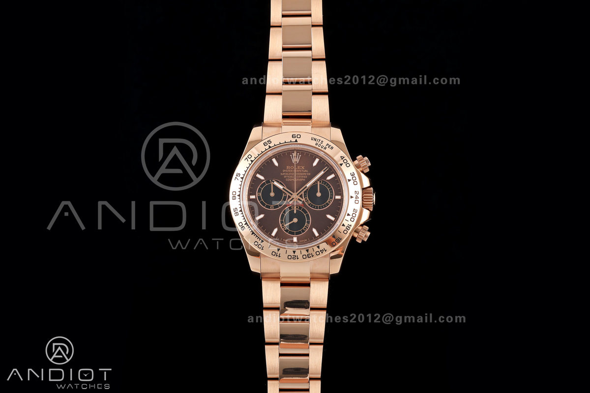 Daytona 126505 QF 1:1 Best Edition Brown Dial on RG Bracelet JH4131 (Free Sprung) 